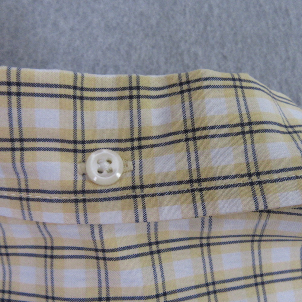 Eddie Bauer Mens Button Down Shirt L Yellow Plaid Long Sleeve 100% Cotton - Picture 4 of 9